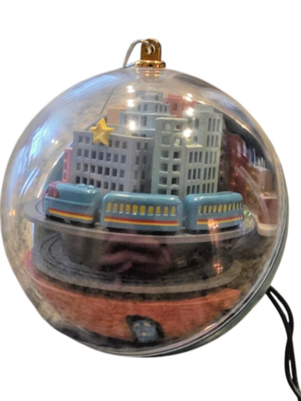 Vintage Hallmark Light & Motion Metro Express Christmas Ornament Multicolor